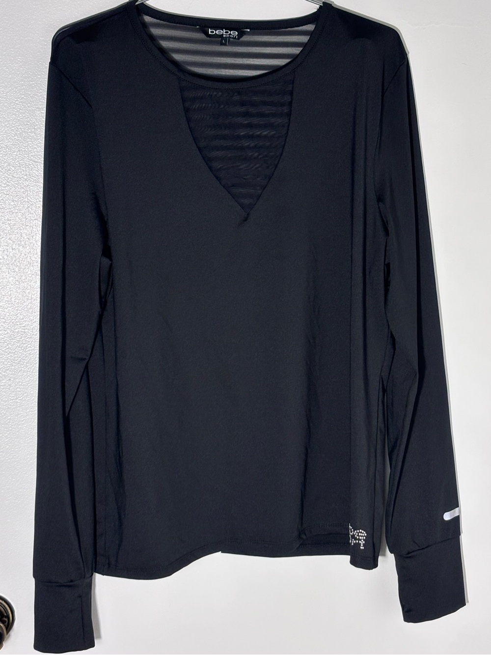 Bebe Sport - Long Sleeved Top - Mesh - Reflective - Size L